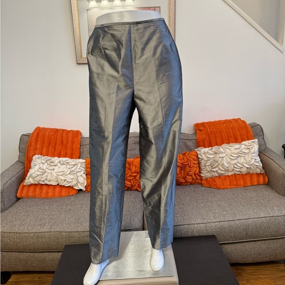 ❣️Talbots 100% Pure Silk Shantung Metallic Pants❣️ - Picture 3 of 11